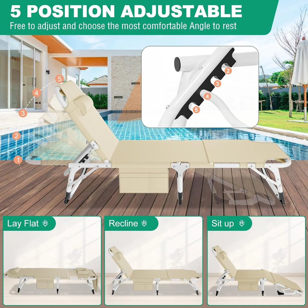 Portable Folding Camping Cot Bed with Mattress & Pillow L5783