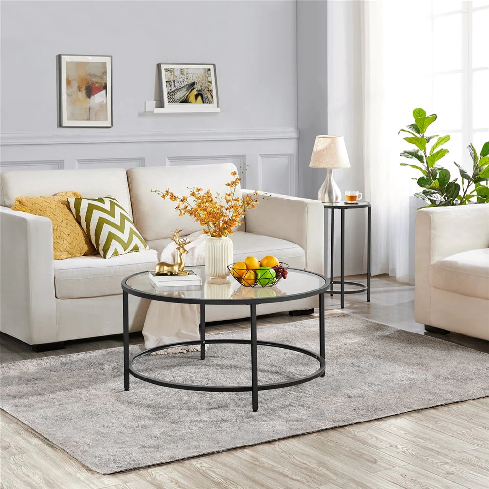 Round Glass-Top Coffee Table E82880