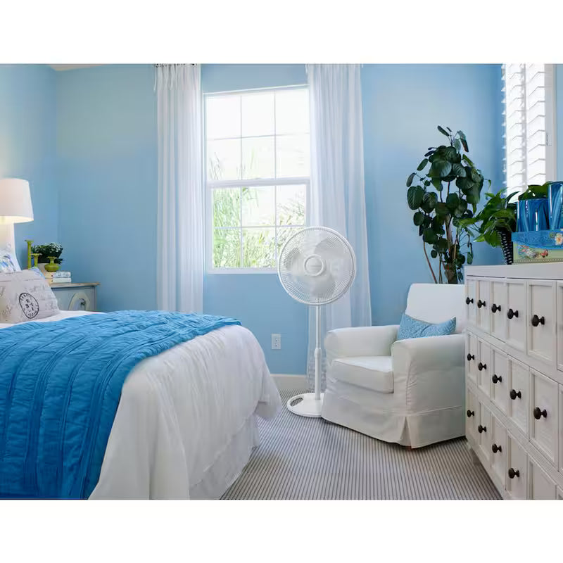 White 3 Speed Oscillating Pedestal Fan R229694