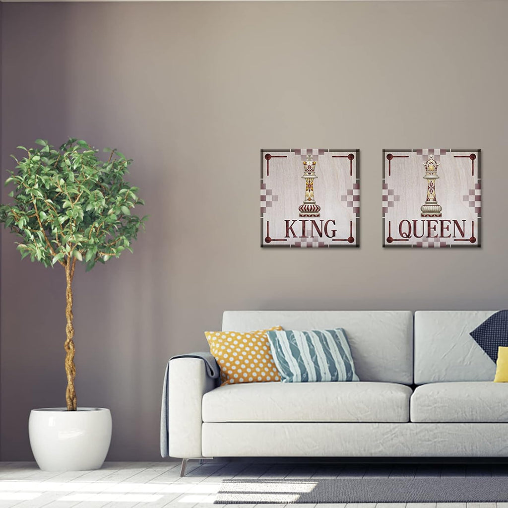 King and Queen of Chess Canvas Wall Art 24x24 Inch V345275