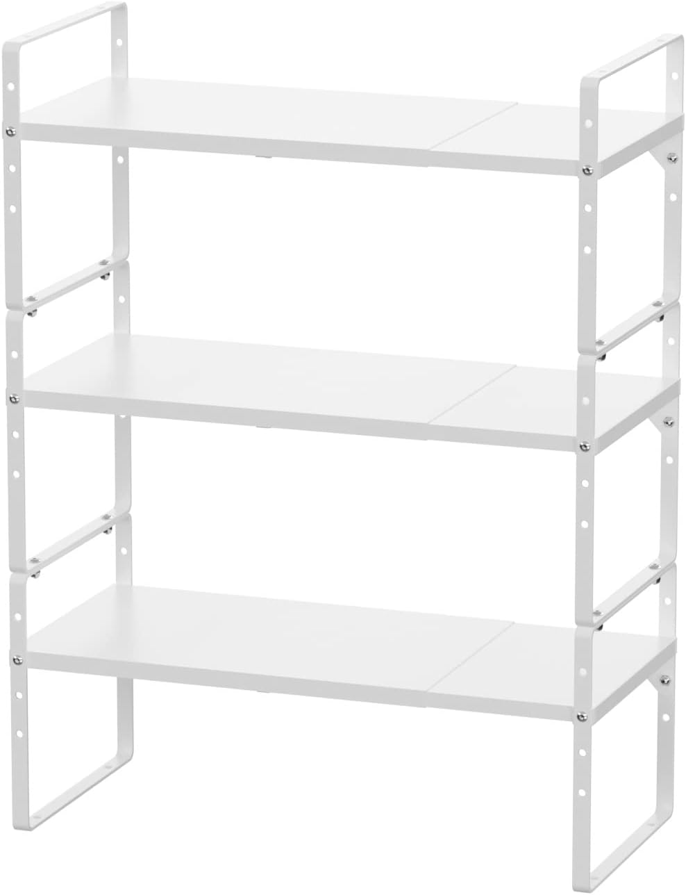 White Set of 3 Expandable Kitchen Countertop Organizer W150