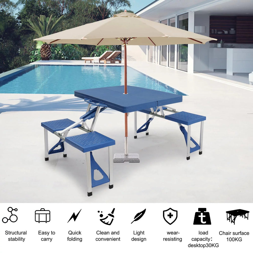 Folding Picnic Table with 4-Person Seats A546