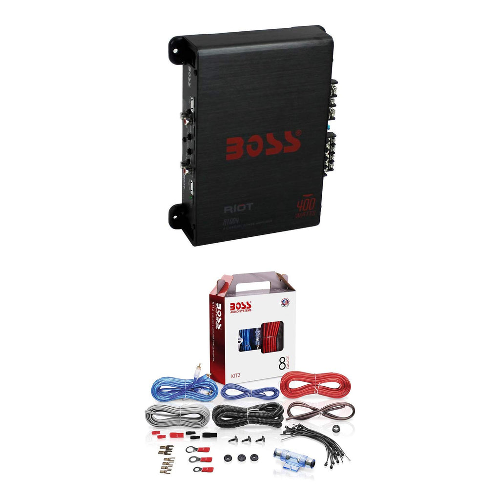 400 Watt 4-Channel Car Audio Amplifier and 8 Gauge Wiring Kit J9038