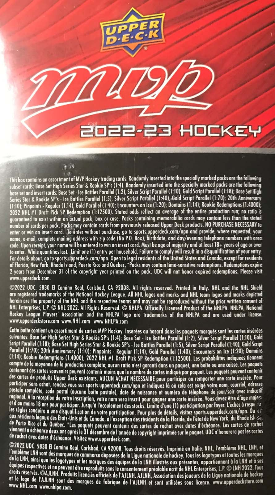 Unopened Blaster Box of 15 Packs Hockey Cards J7999