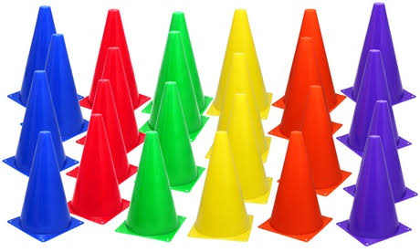 Agility Training Cones Assorted Colors 60-Pack B797081