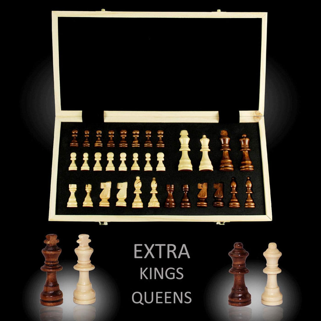 Magnetic Wooden Chess Set with Storage Slots T5482