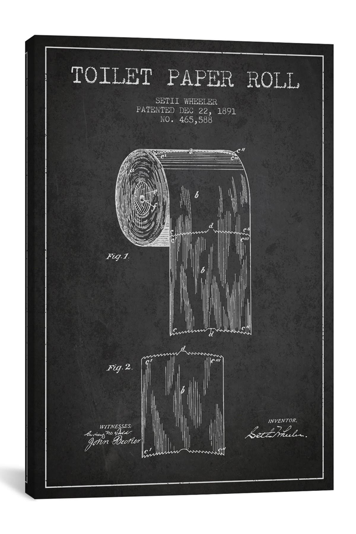 Charcoal Patent Blueprint Canvas Print D8116