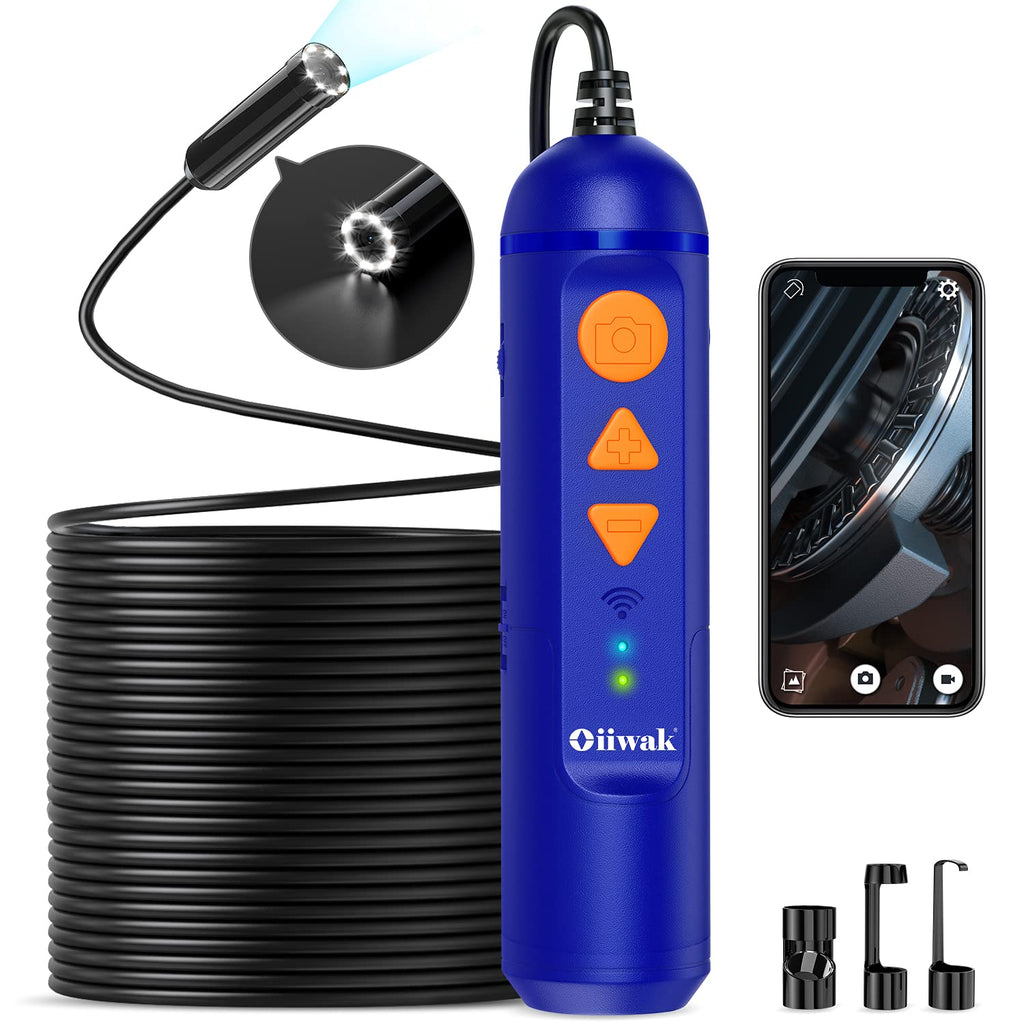 50FT Wireless Endoscope 5MP Auto Focus WiFi Drain Camera with Flashlight F935167