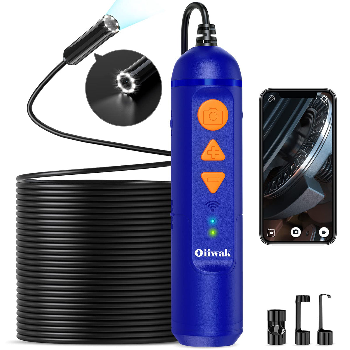 50FT Wireless Endoscope 5MP Auto Focus WiFi Drain Camera with Flashlight F935167