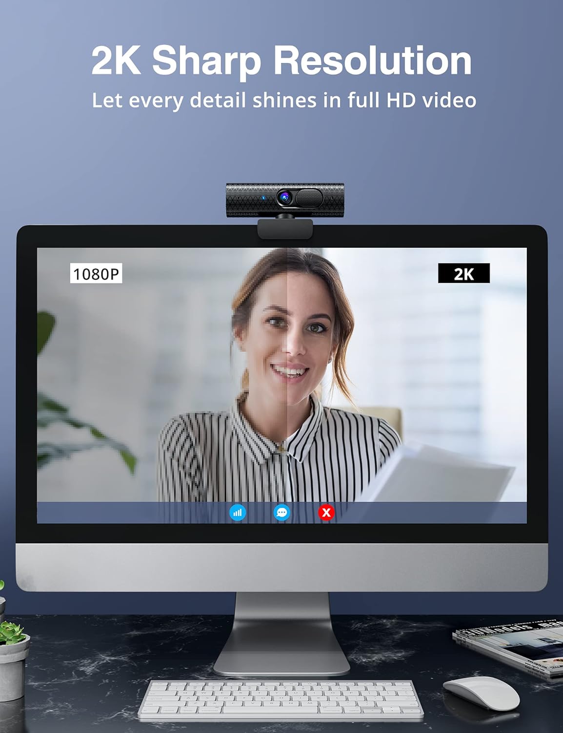 2K Web Camera with Dual Microphones T5210