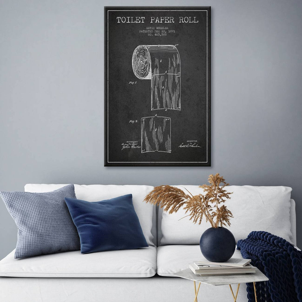 Charcoal Patent Blueprint Canvas Print D8116