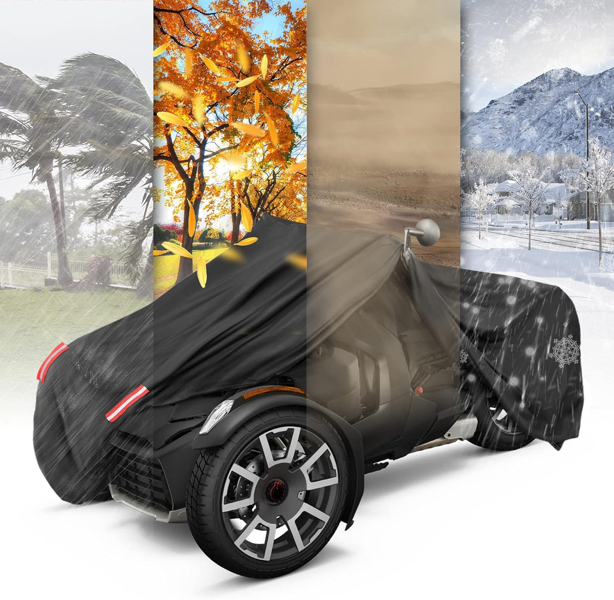All Weather Resistant Bike Cover with Reflective Strips B281794