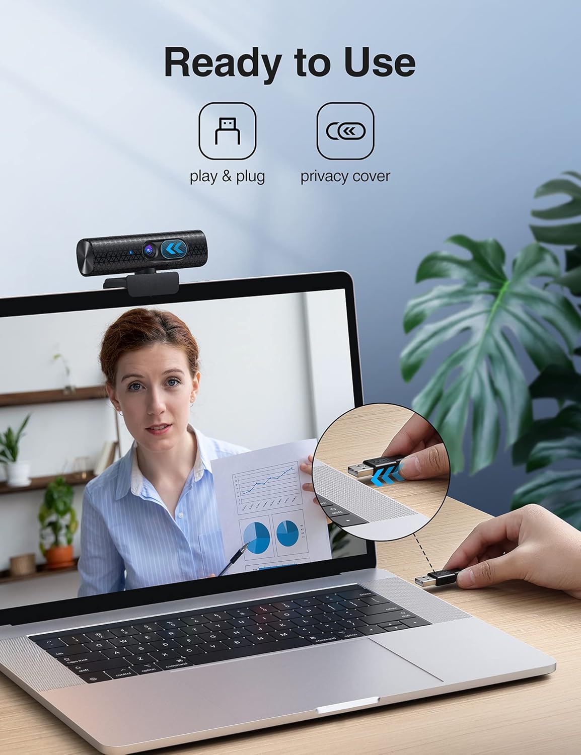 2K Web Camera with Dual Microphones T5210