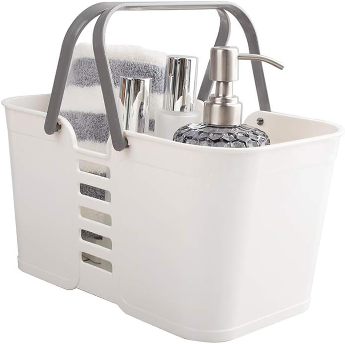 White Plastic Storage Baskets with Handles K9404