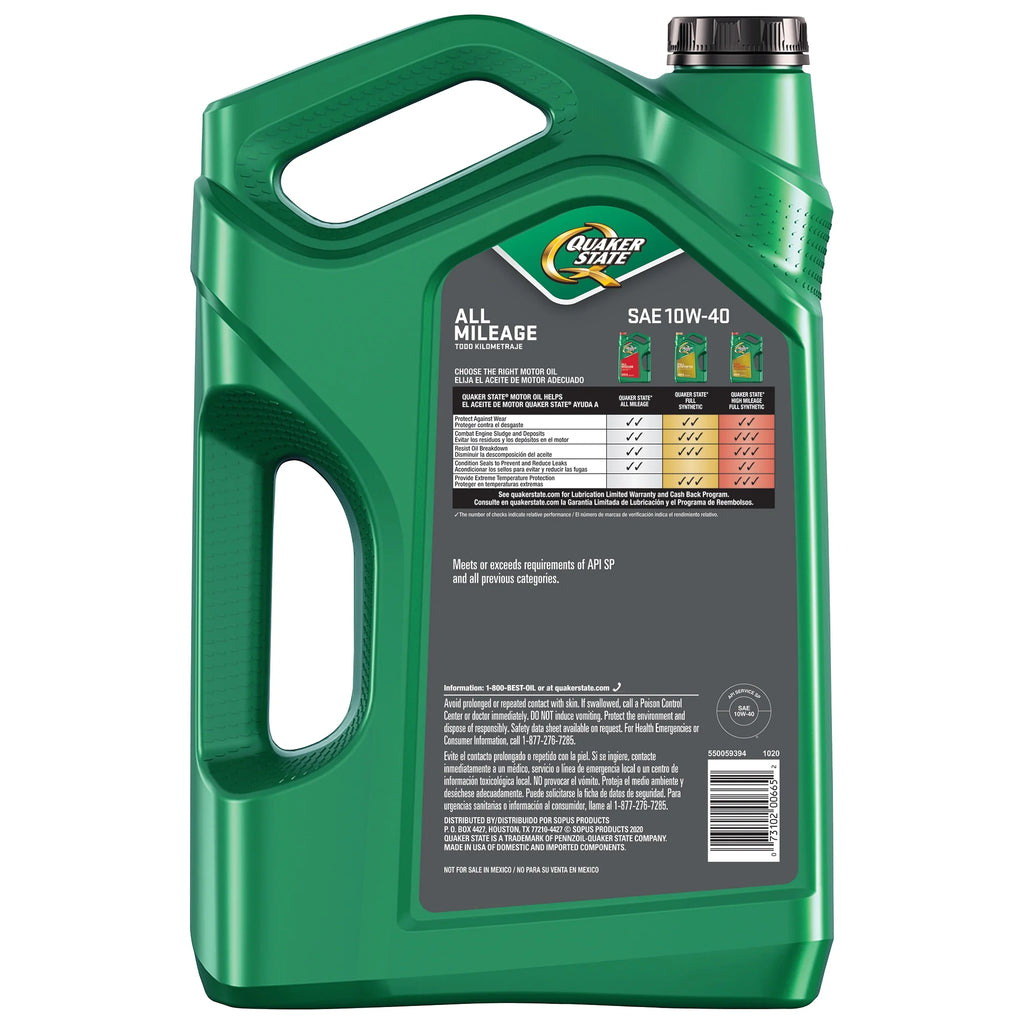 10W-40 Motor Oil, 5 Quart V157282