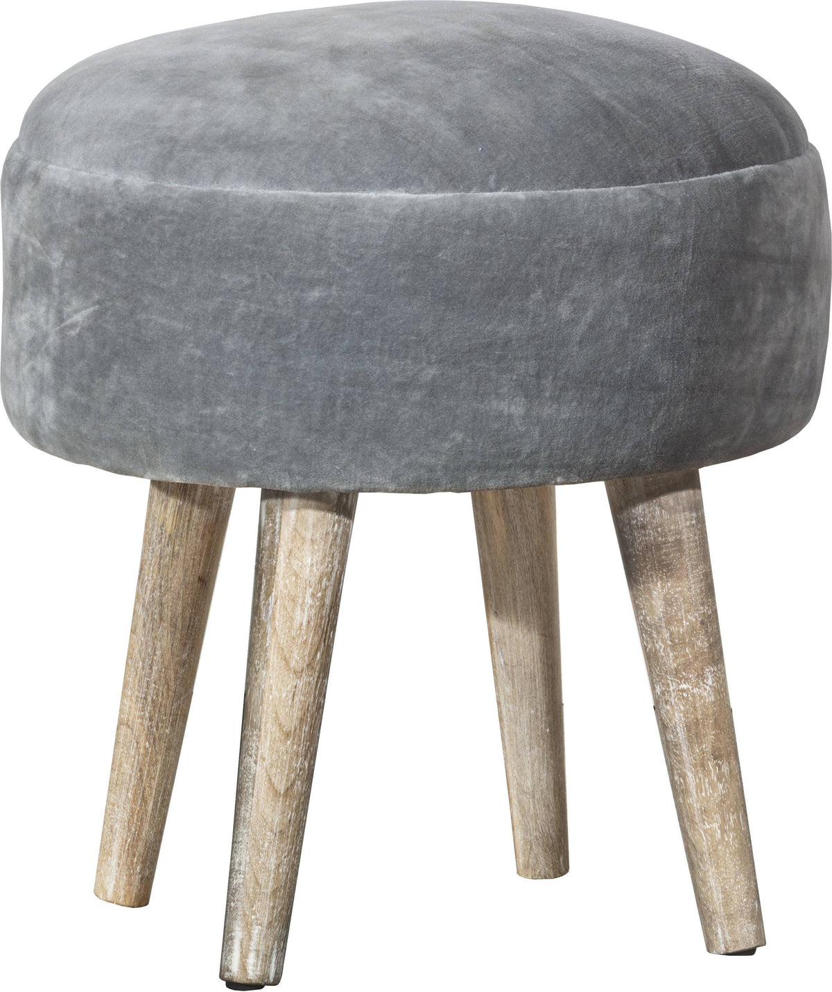 Gray Velvet Backless Vanity Stool Y521892