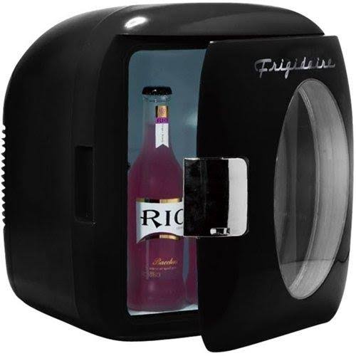 Portable Retro 12-Can Mini Fridge Black E47018