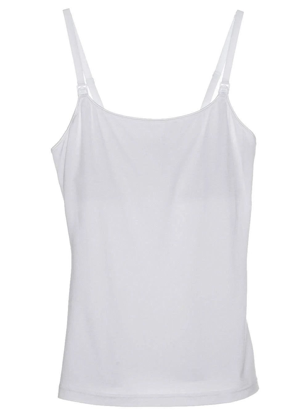 White Long Camisole with Shelf Bra B351