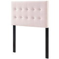 Pink Velvet Twin Size Tufted Headboard F73898