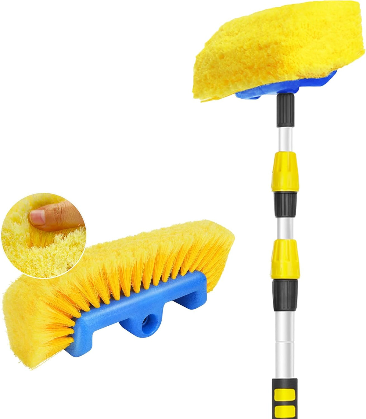 11.5 Foot Telescopic Flow Through Car Wash Brush Soft Bristles L8734