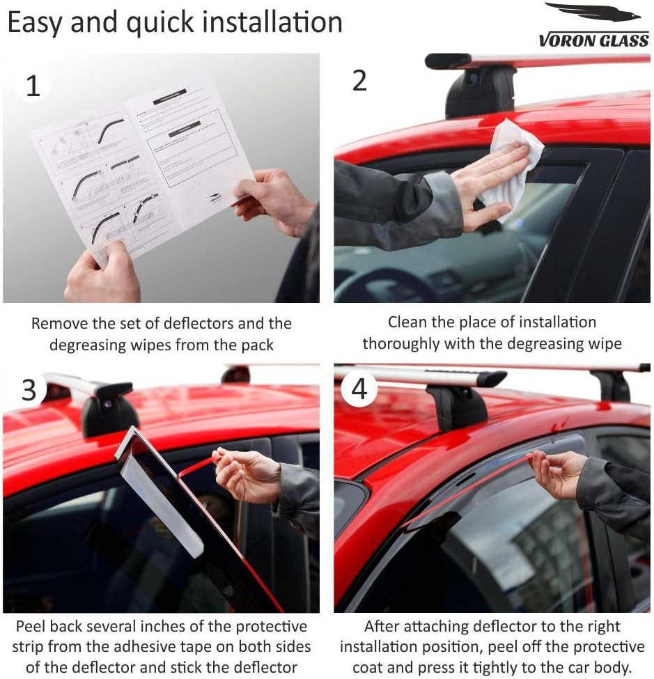 Tape-on Window Deflectors for Trucks 4 Pieces V2948