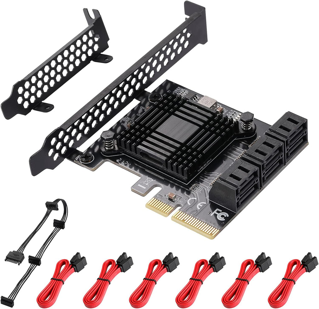 8 Port PCIe SATA Card with SATA Cables and Low Profile Bracket V3130