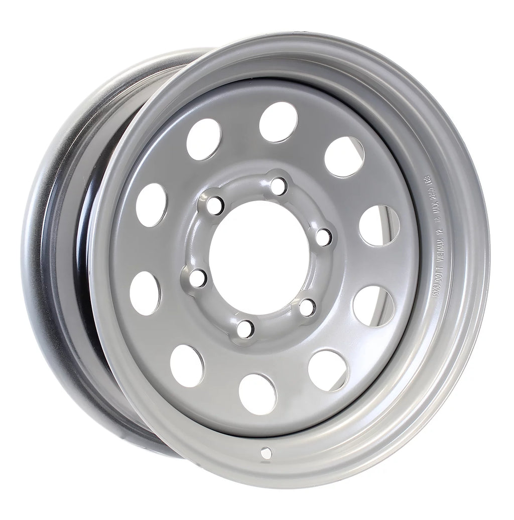 15x6 Modular 6 Bolt Hole Silver Trailer Wheel Rim I219083