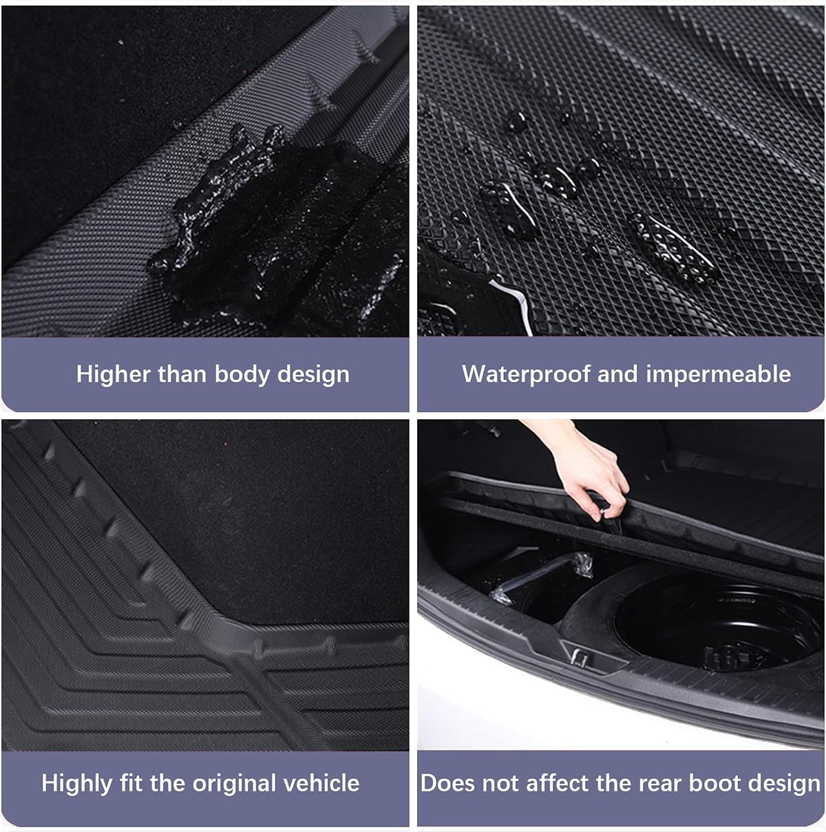 Black TPO All Weather Cargo Liner Trunk Mat N3708