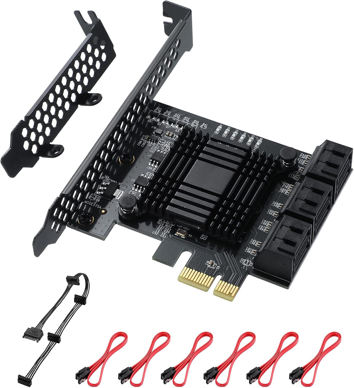 8 Port PCIe SATA Card with SATA Cables and Low Profile Bracket V3130
