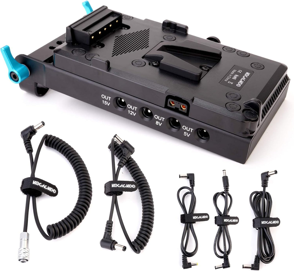 V-Mount Lock Battery Plate Power Supply Splitter Adapter with 15mm Rod Clamp L550180