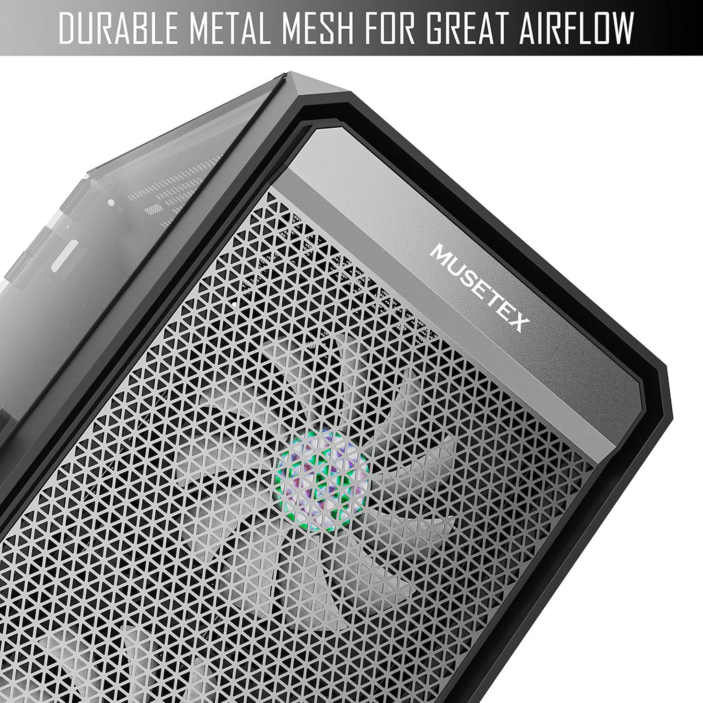 Matx PC Case with 2pcs ARGB Fans Mesh Airflow T355