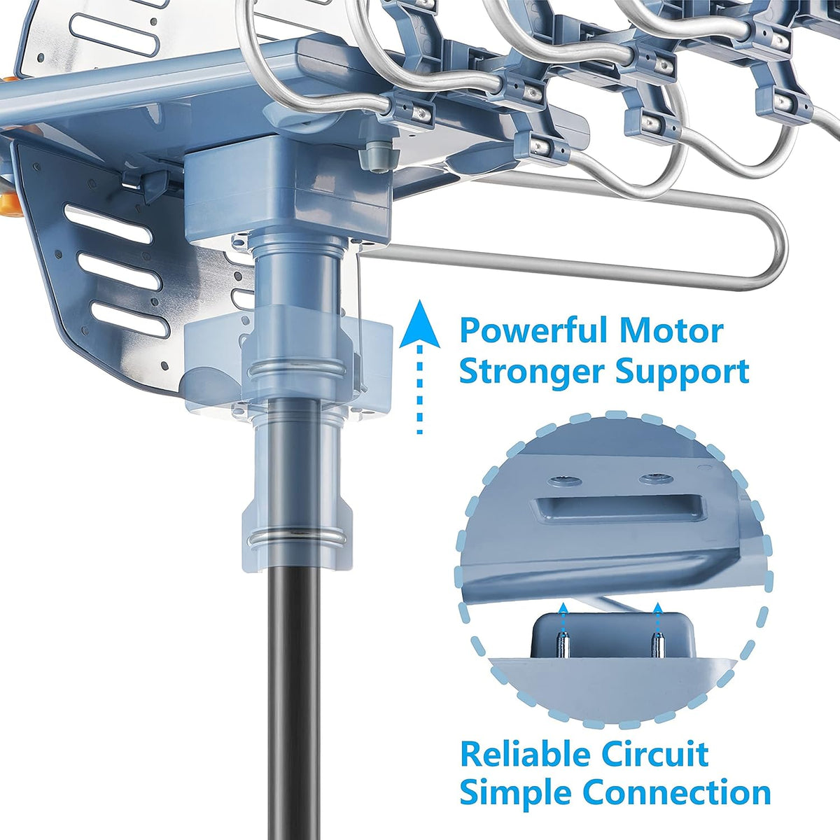 Digital Outdoor TV Antenna with Mount Pole 4K 1080p 150 Miles Range R313776