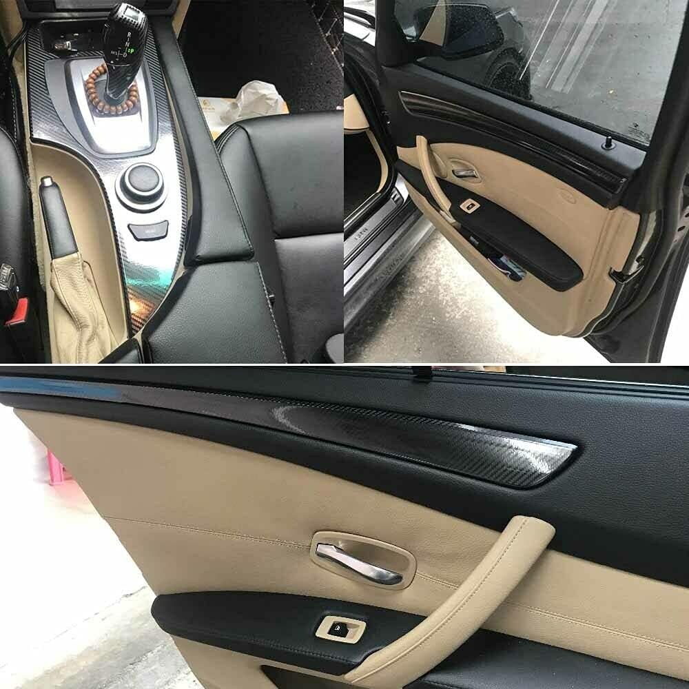 Gloss Carbon Fiber Vinyl Wrap Console Dashboard Cover X128046
