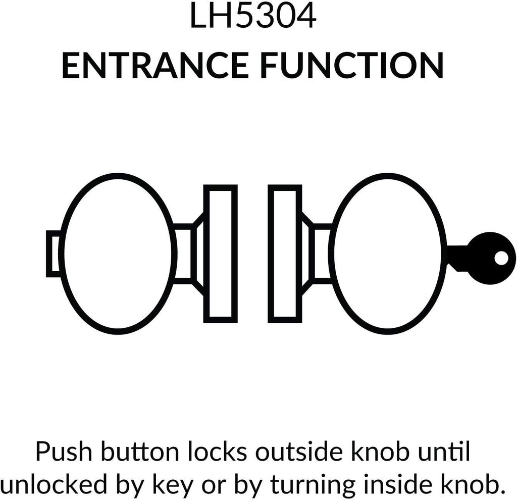 Cylindrical Door Knob Lock Passage Function Polished Brass I75147