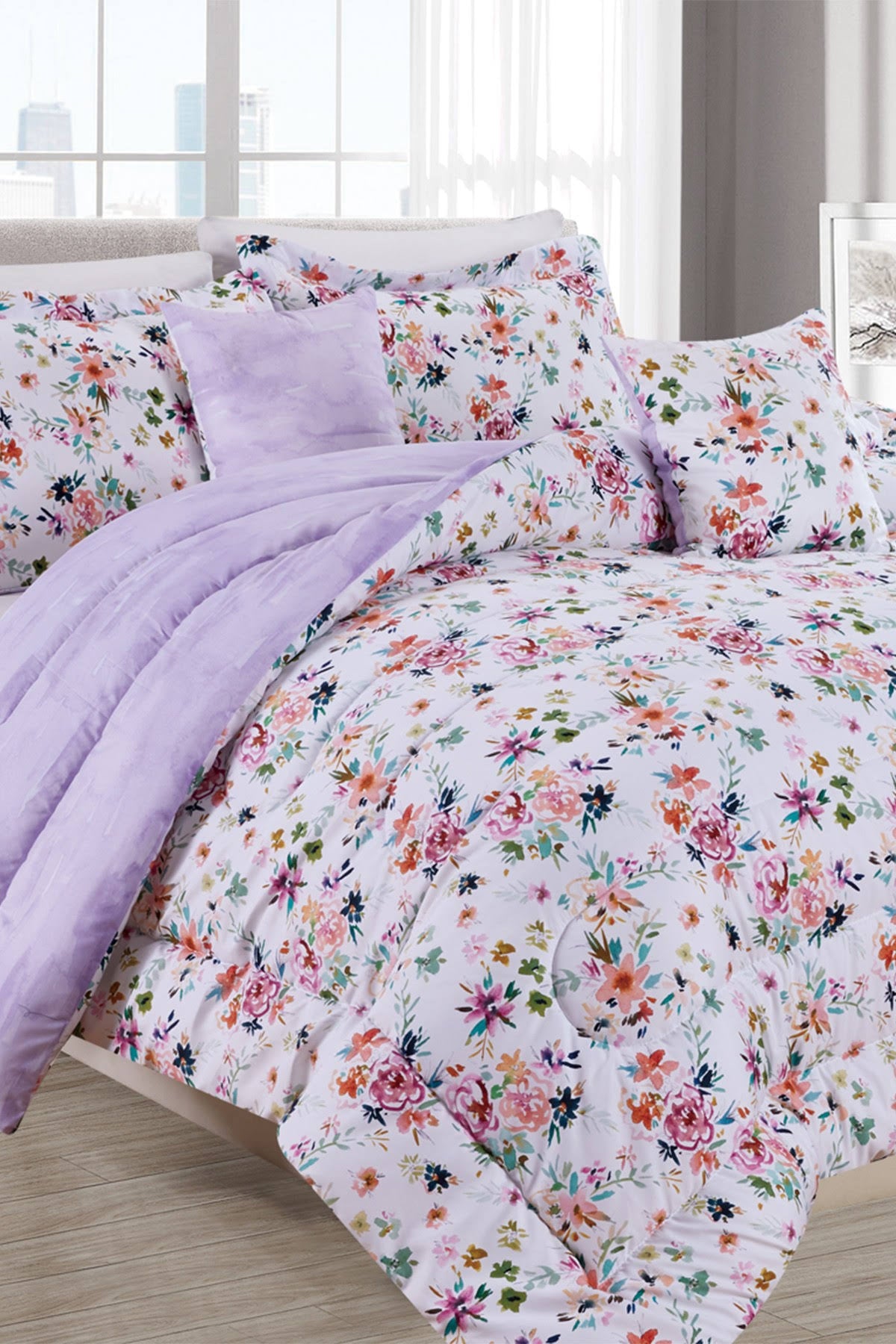 Digital Printed Reversible Comforter Set Full/Queen S2864