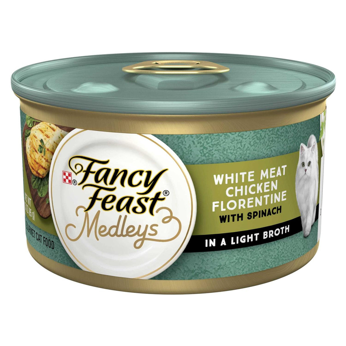 White Meat Chicken Spinach Wet Cat Food Can P1721