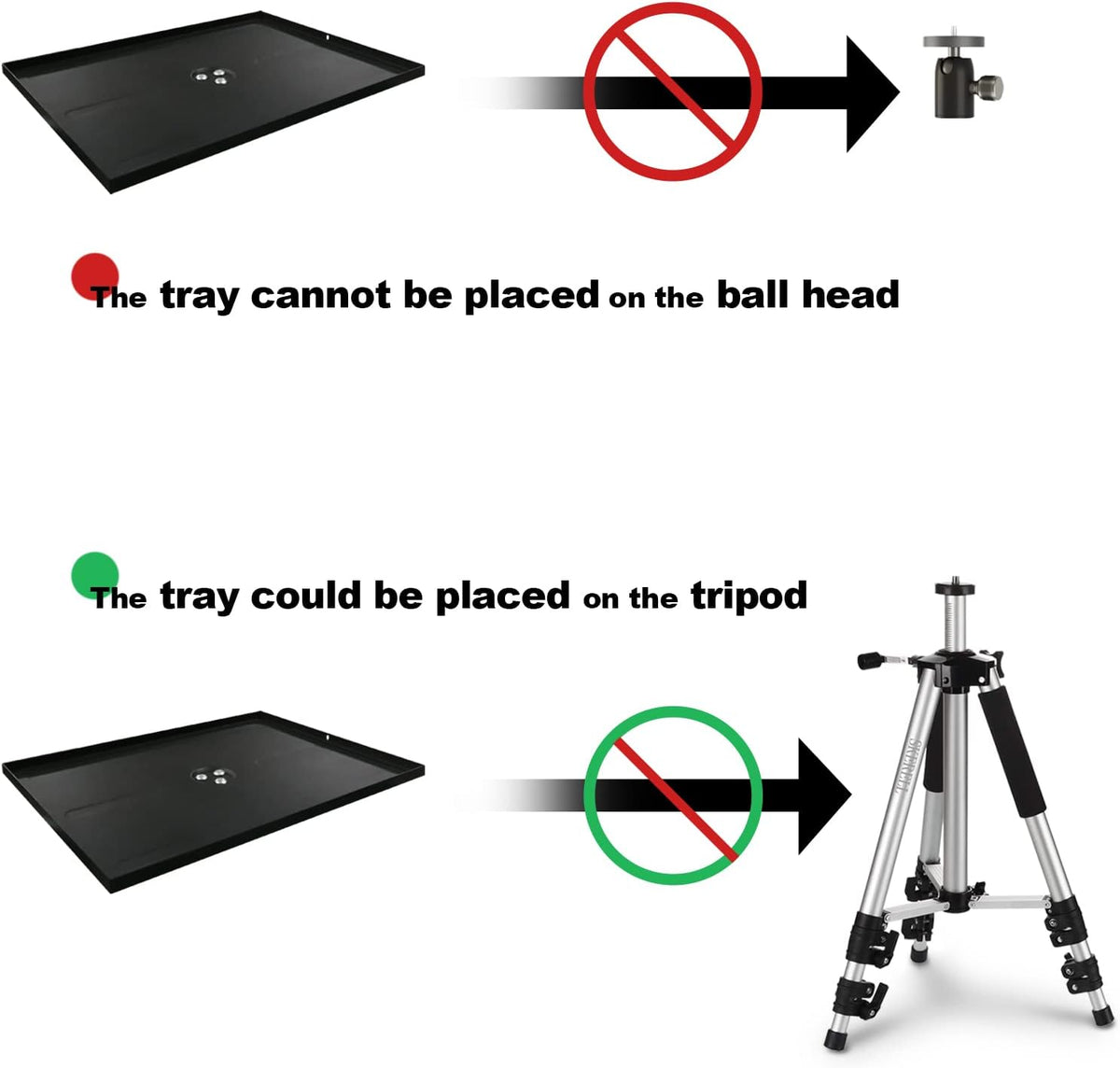 Adjustable Aluminum Tripod Stand with Tray and Ball Head B522
