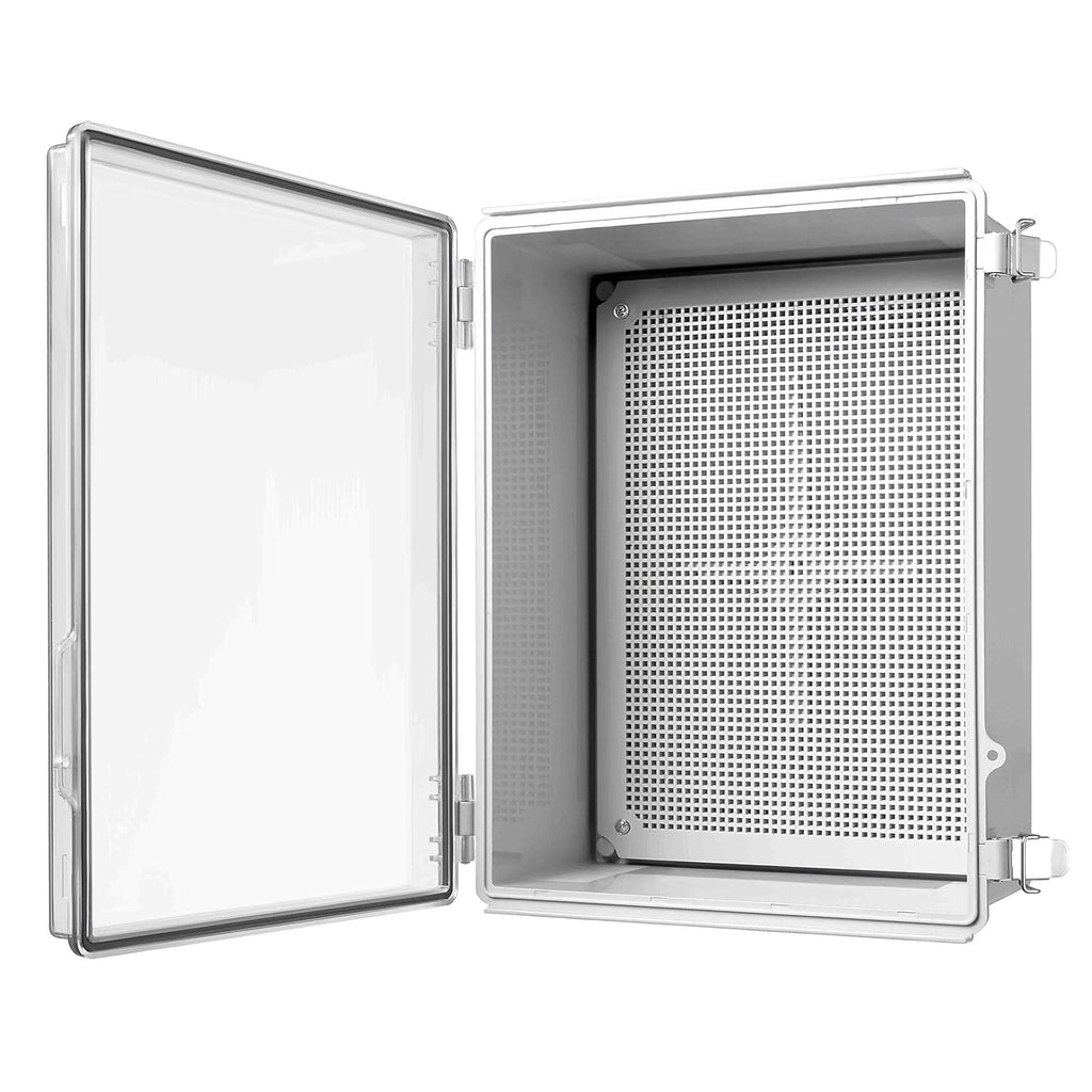 IP67 Waterproof Hinged Cover Plastic Junction Box with Mounting Plate 400×300×180mm W370