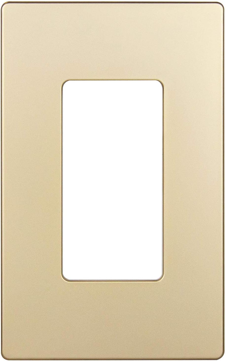 Screwless Decorator Wall Plate Outlet Cover, Gloss Finish, 1-Gang, Unbreakable Polycarbonate Thermoplastic, Gold W443
