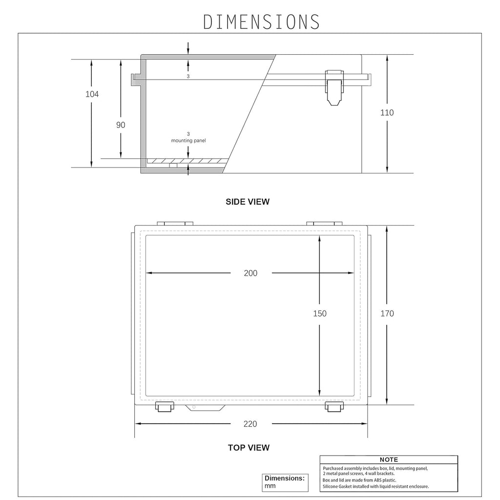 IP67 Waterproof Hinged Cover Plastic Junction Box with Mounting Plate 400×300×180mm W370