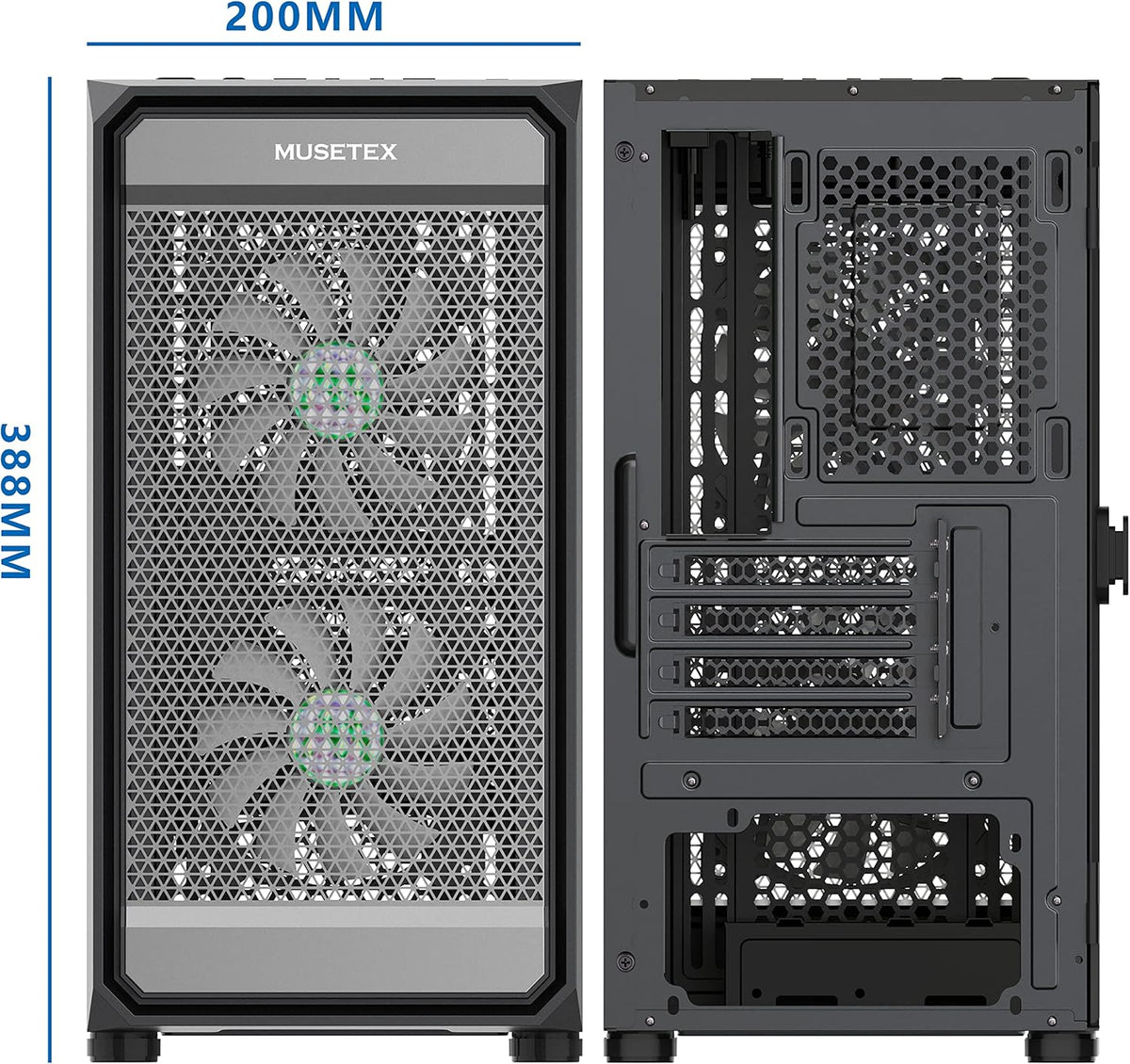 Matx PC Case with 2pcs ARGB Fans Mesh Airflow T355