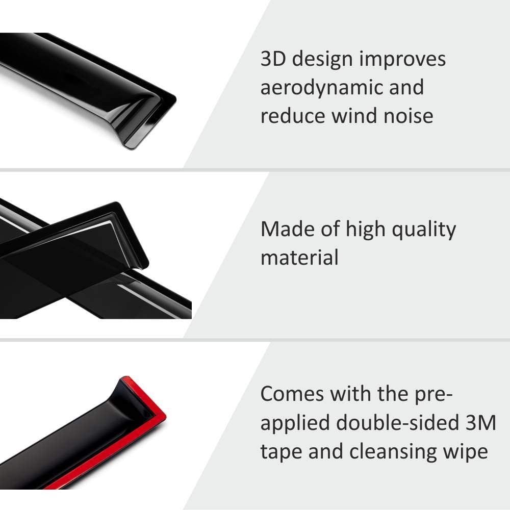 Tape-on Window Deflectors for Trucks 4 Pieces V2948