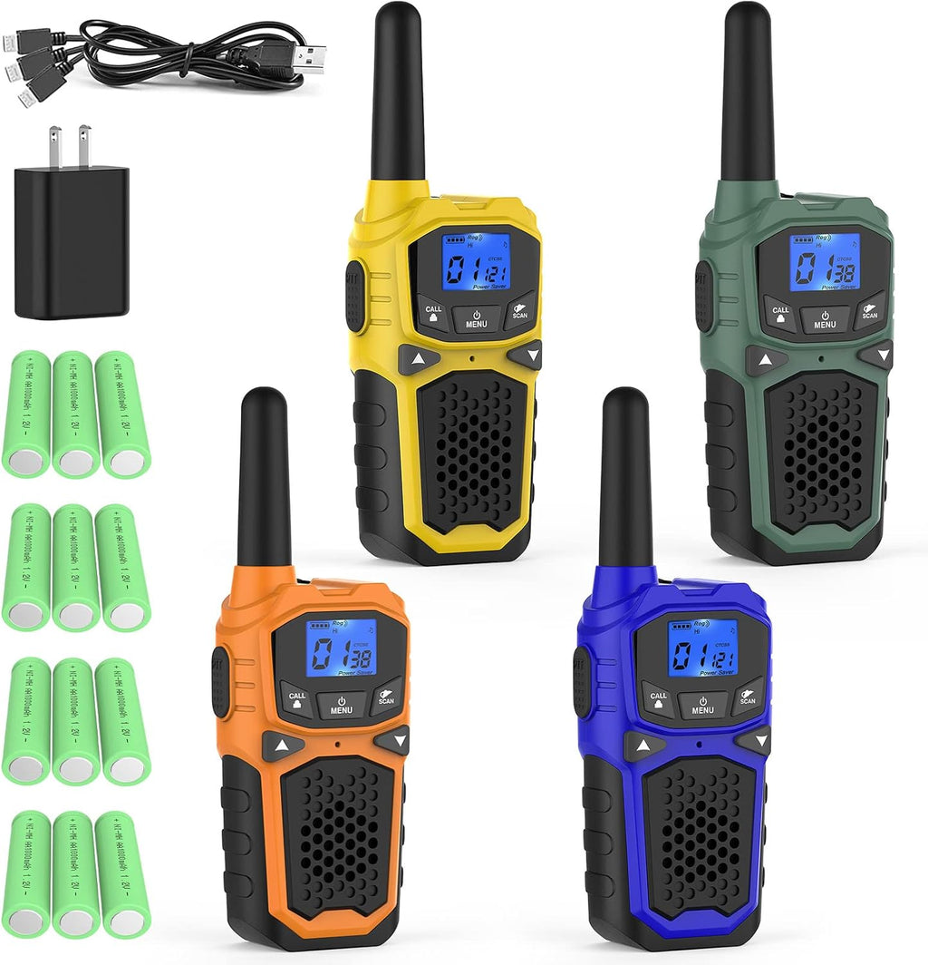 Rechargeable 4 Pack Two Way Radios 22 Channels J581452