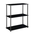Black 3-Shelf Glass Bookcase N231