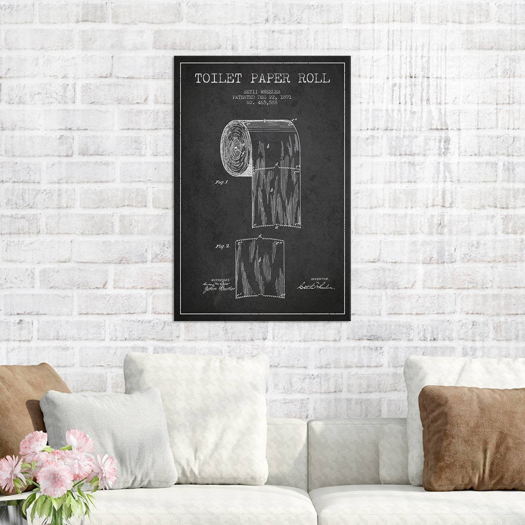 Charcoal Patent Blueprint Canvas Print D8116