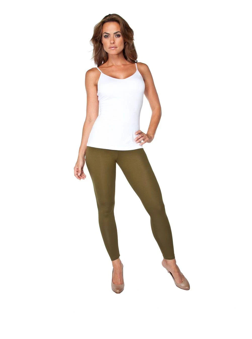 White Long Camisole with Shelf Bra B351