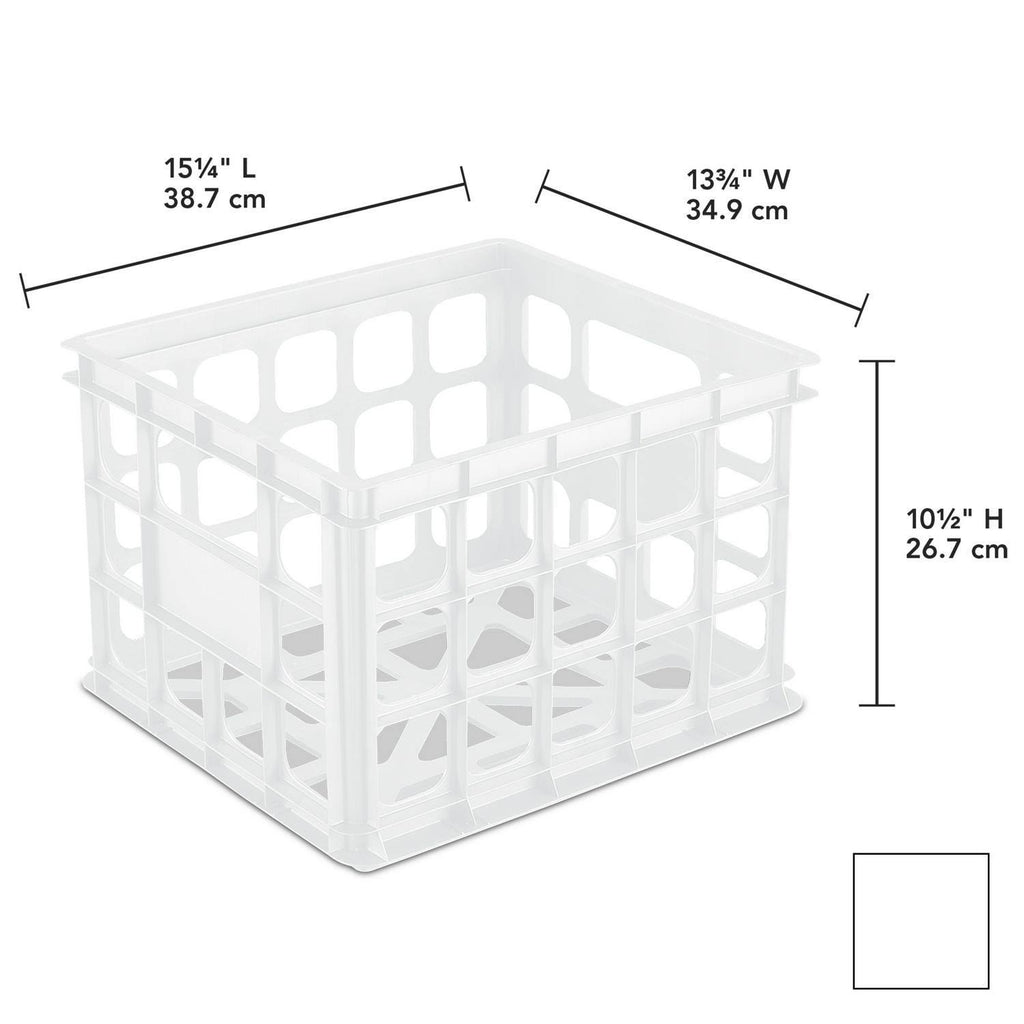White Storage Crate Case of 6 Z6377