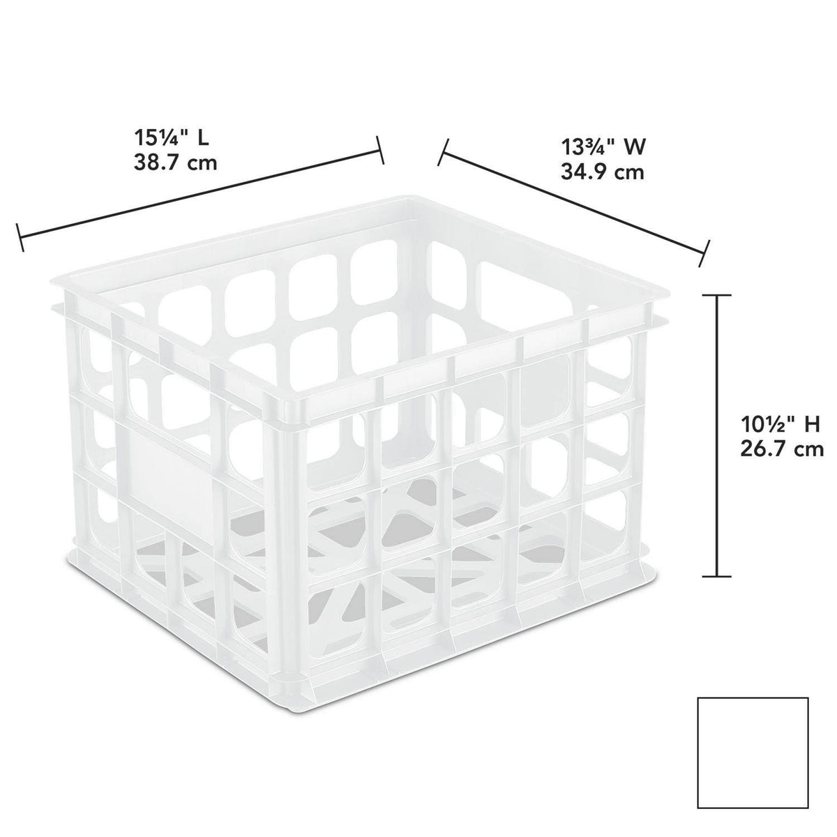 White Storage Crate Case of 6 Z6377