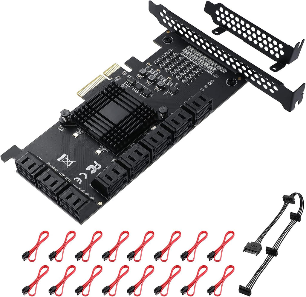 8 Port PCIe SATA Card with SATA Cables and Low Profile Bracket V3130