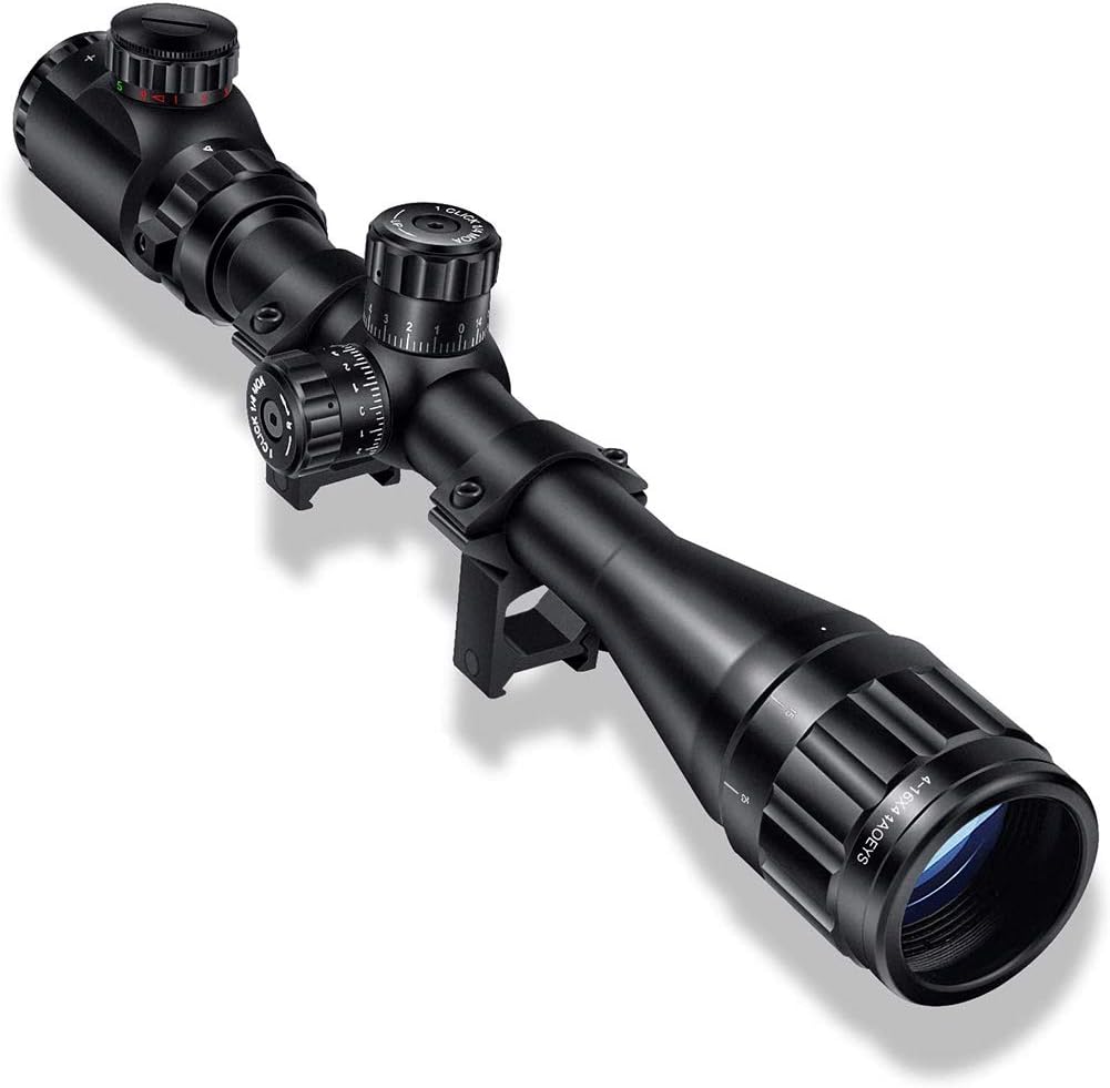 4-16x44 Illuminated Rifle Scope with Sunshade and Scope Mount N90205